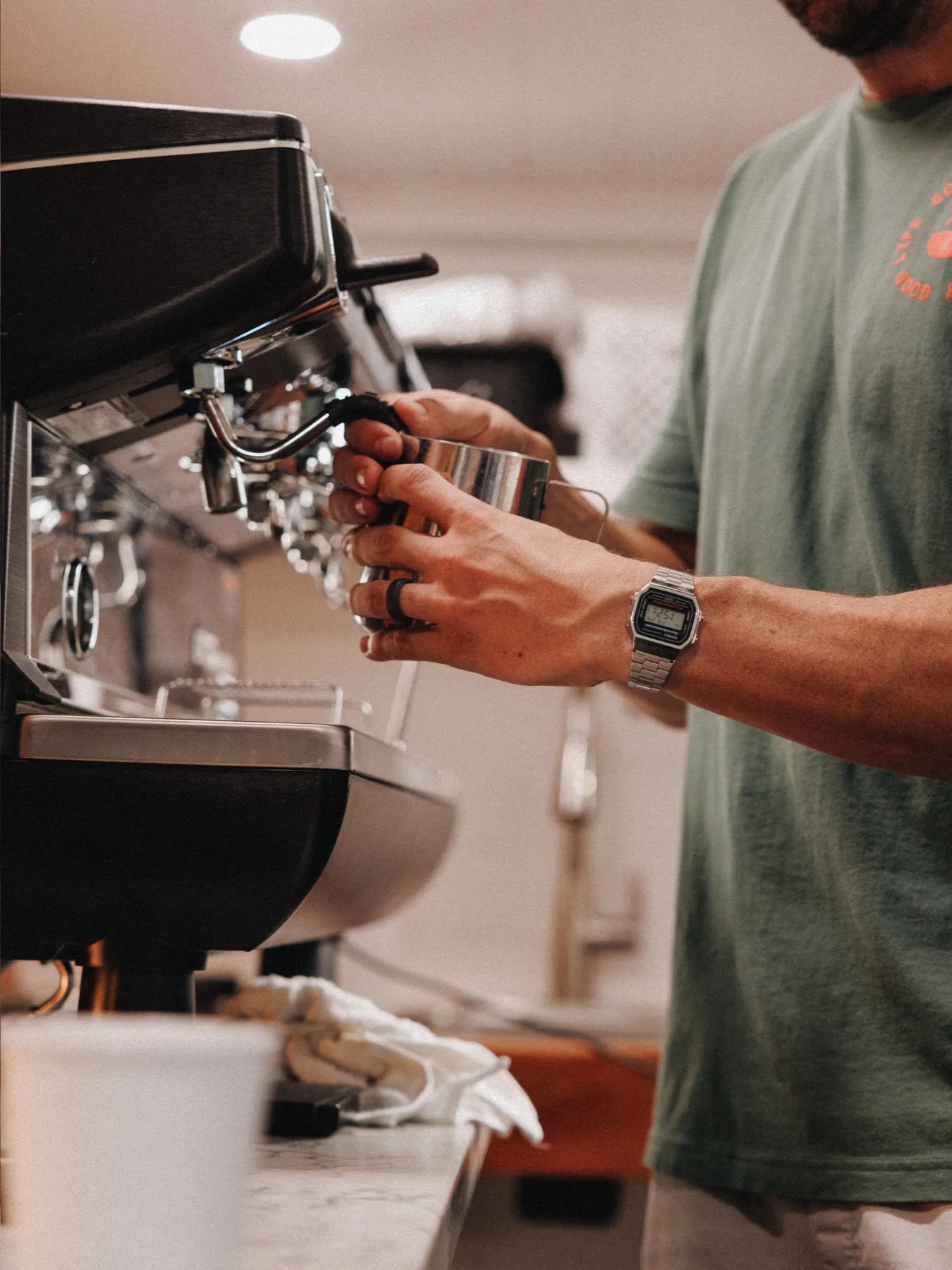 Serving coffee from the Good Habit truck window