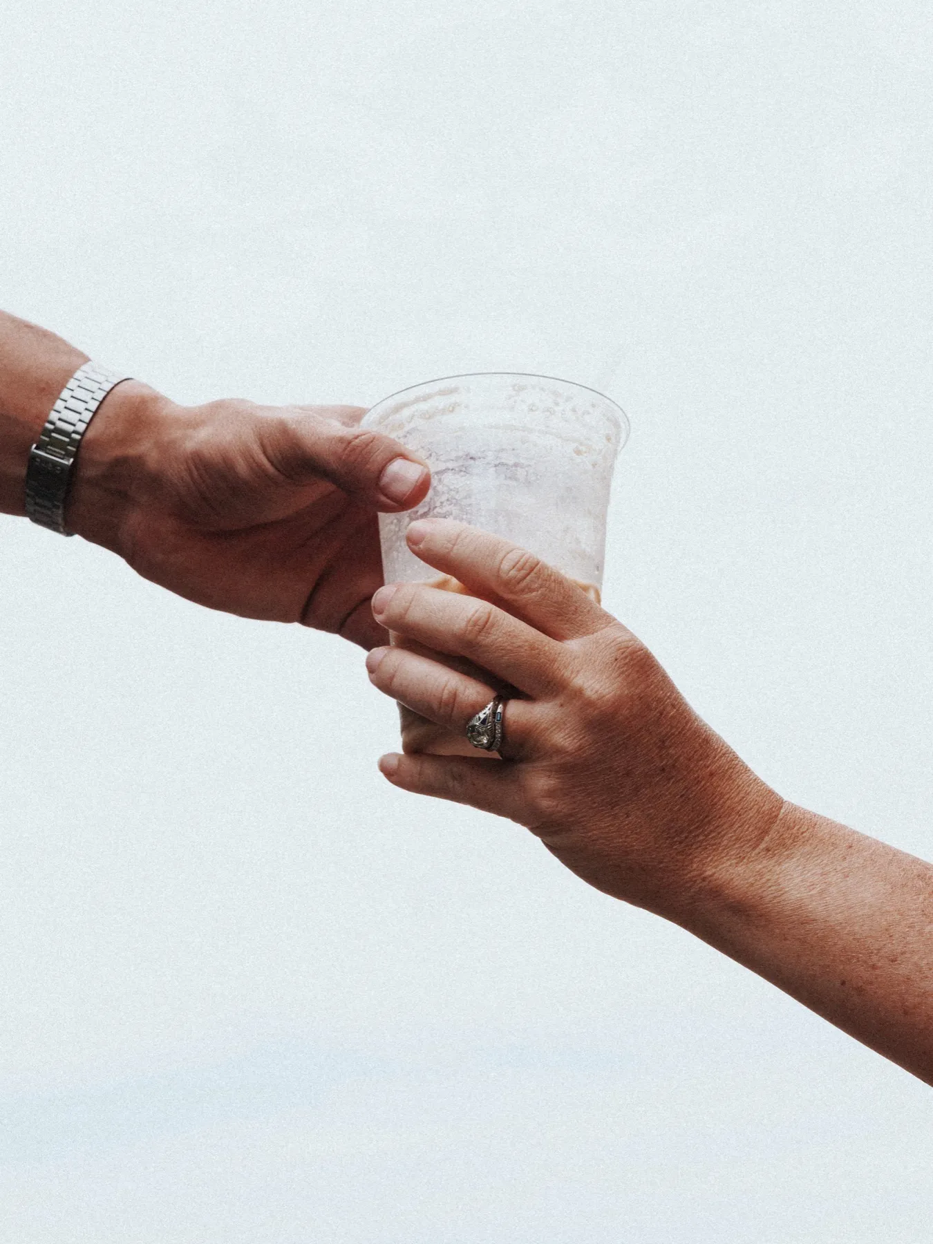 Handing off a coffee
